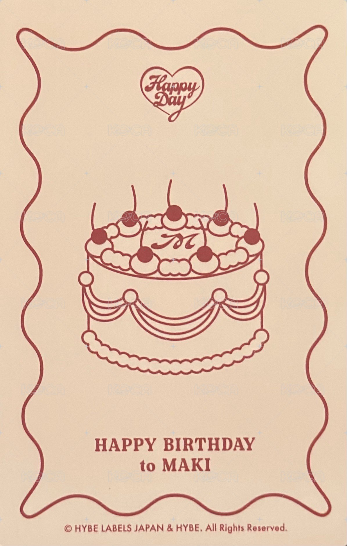 Happy Day  周邊卡 2024~2025 裝飾小卡 背面