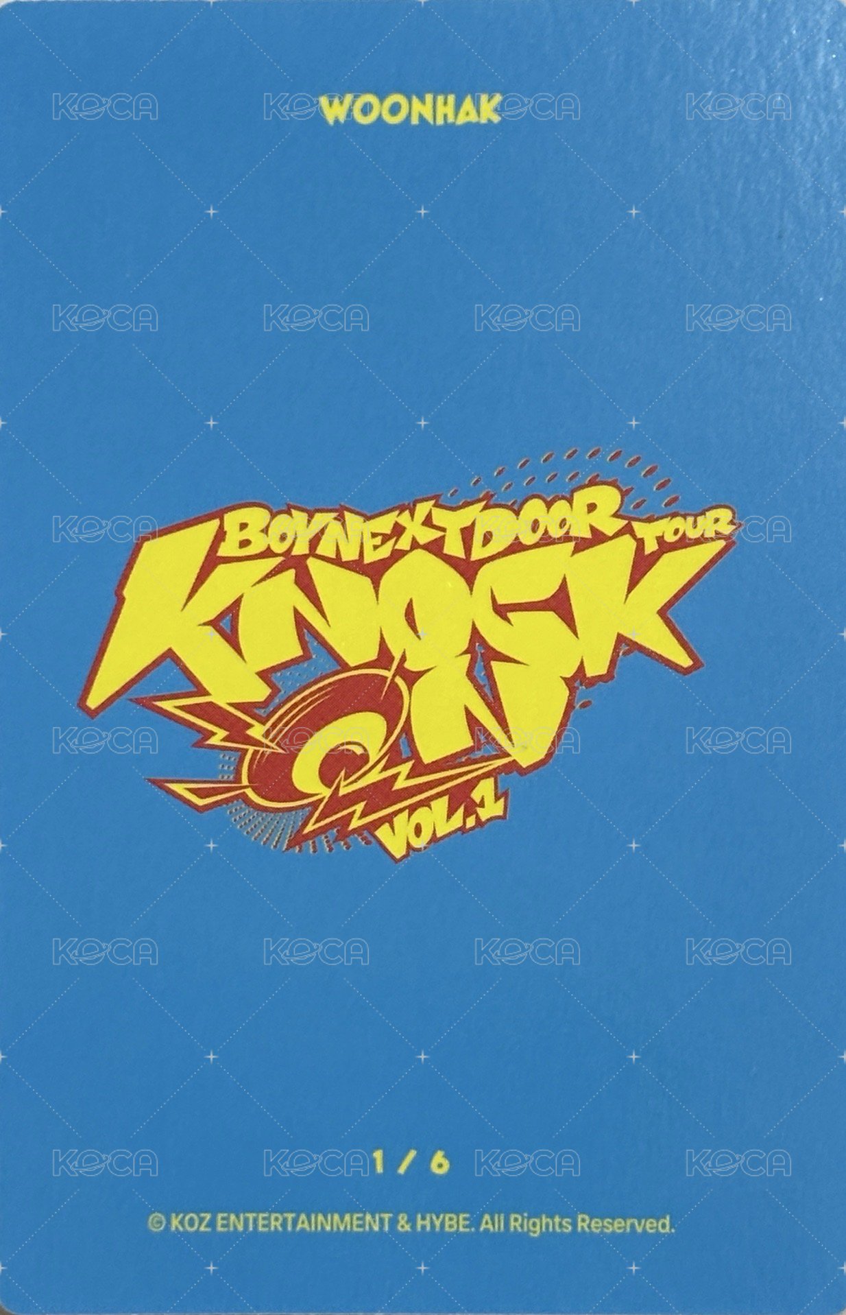 Knock On 巡迴 仁川 隨機卡 1/6 背面