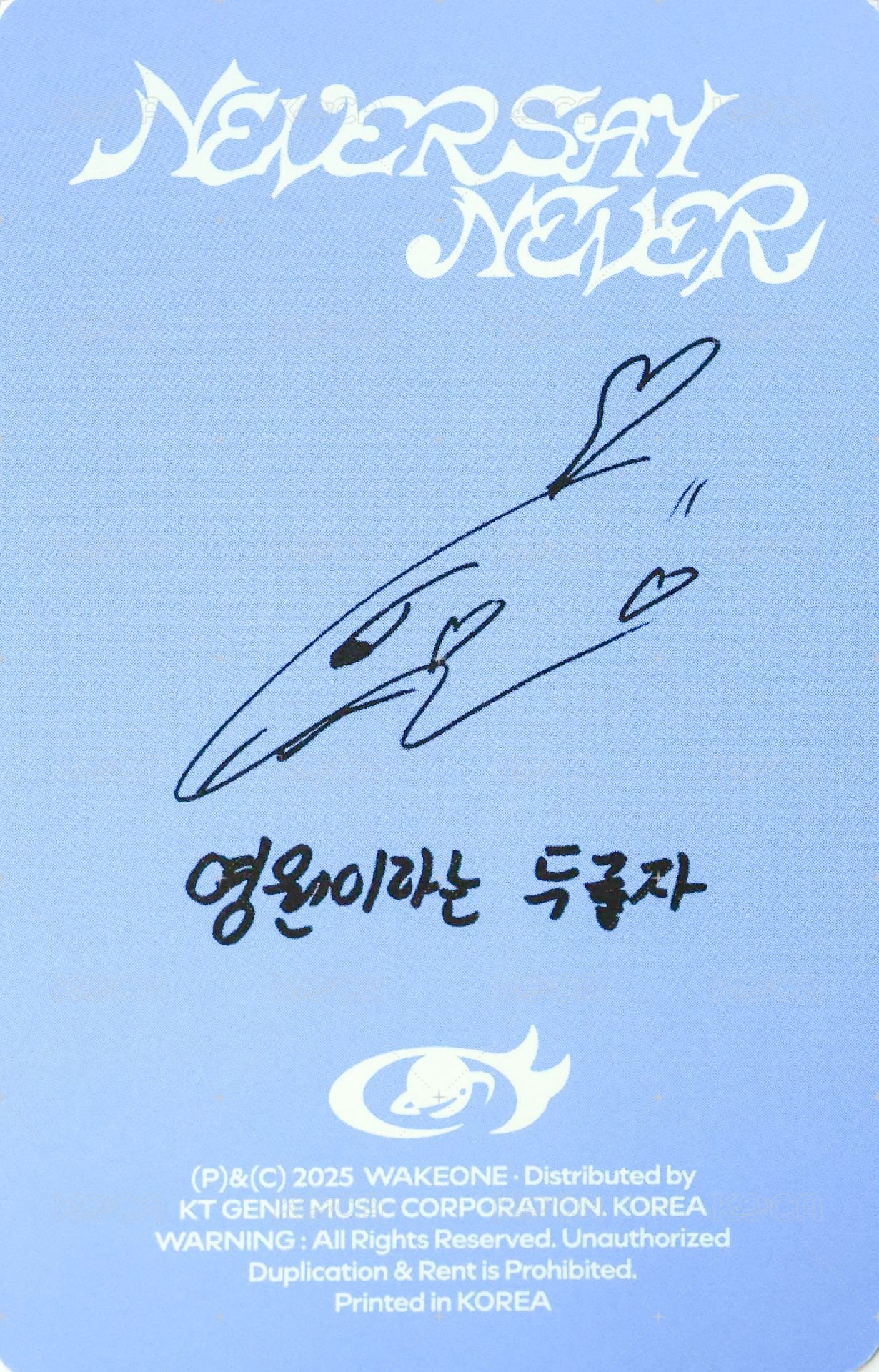 正規一 專輯卡 ORDINARY ver. 背面