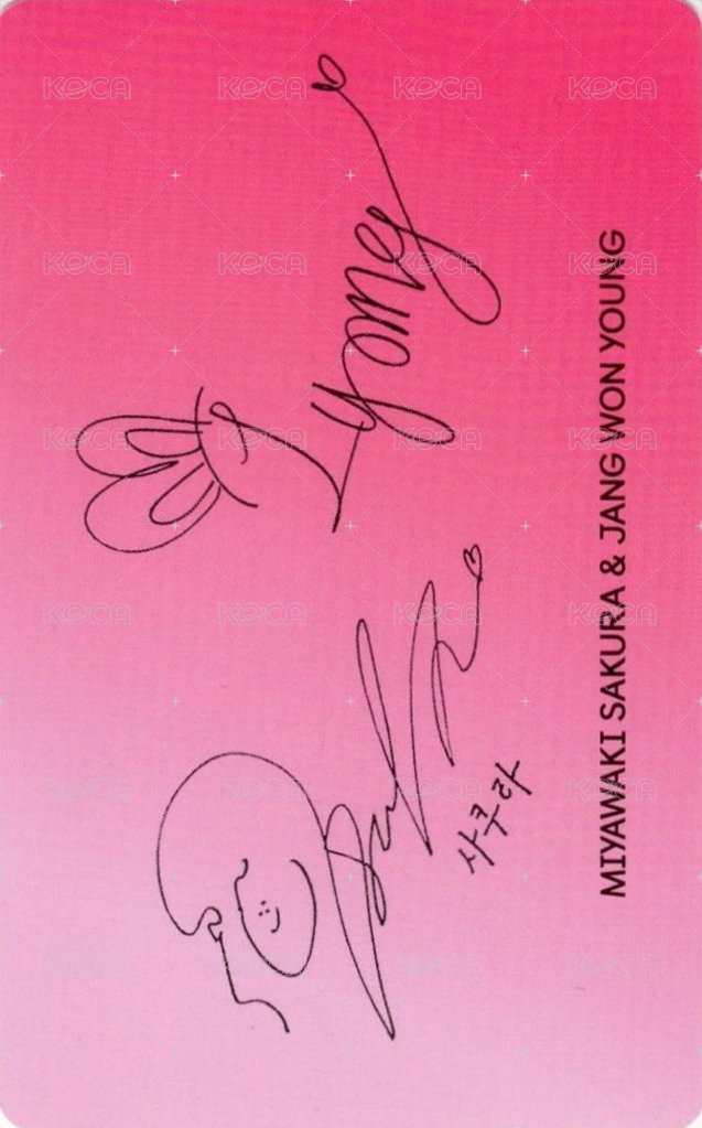 COLOR*IZ 專輯卡 雙人卡 員櫻 背面