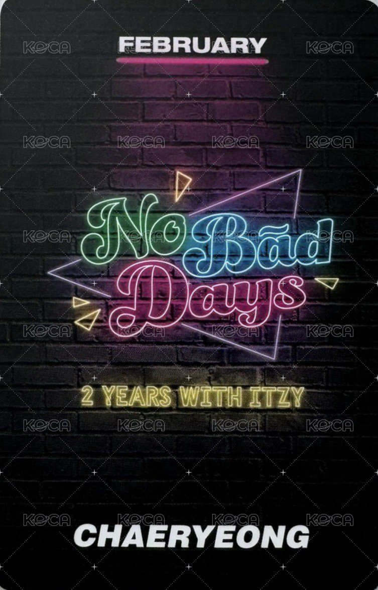 NO BAD DAYS 周邊卡 二月 背面