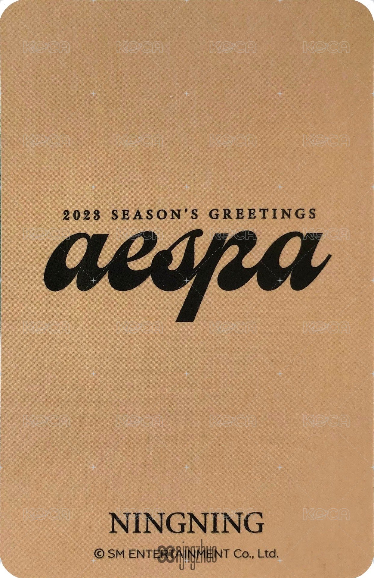 2023年曆 yzy 特典卡 寧 背面