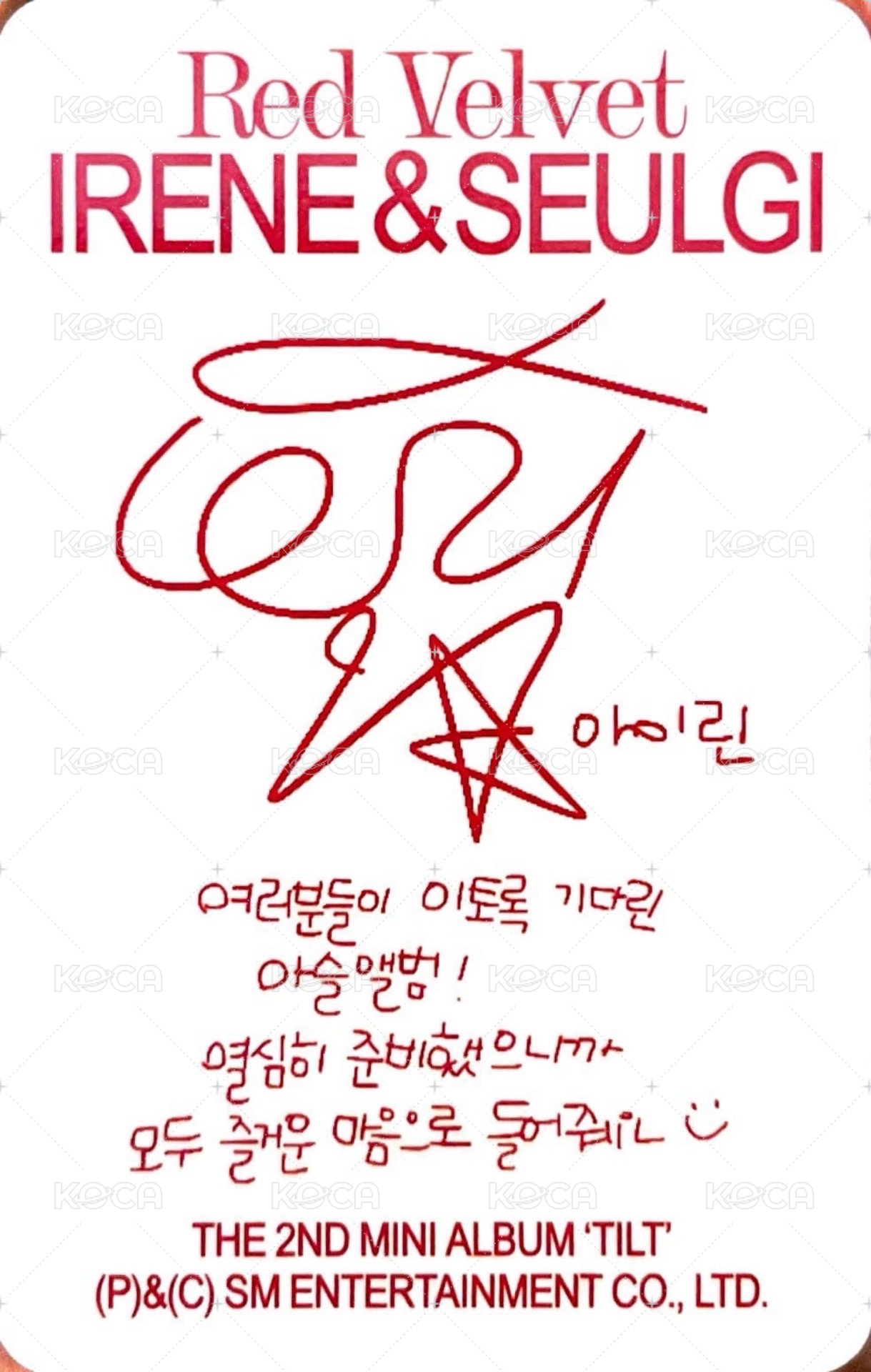 TILT 專輯卡 Photobook ver.  背面