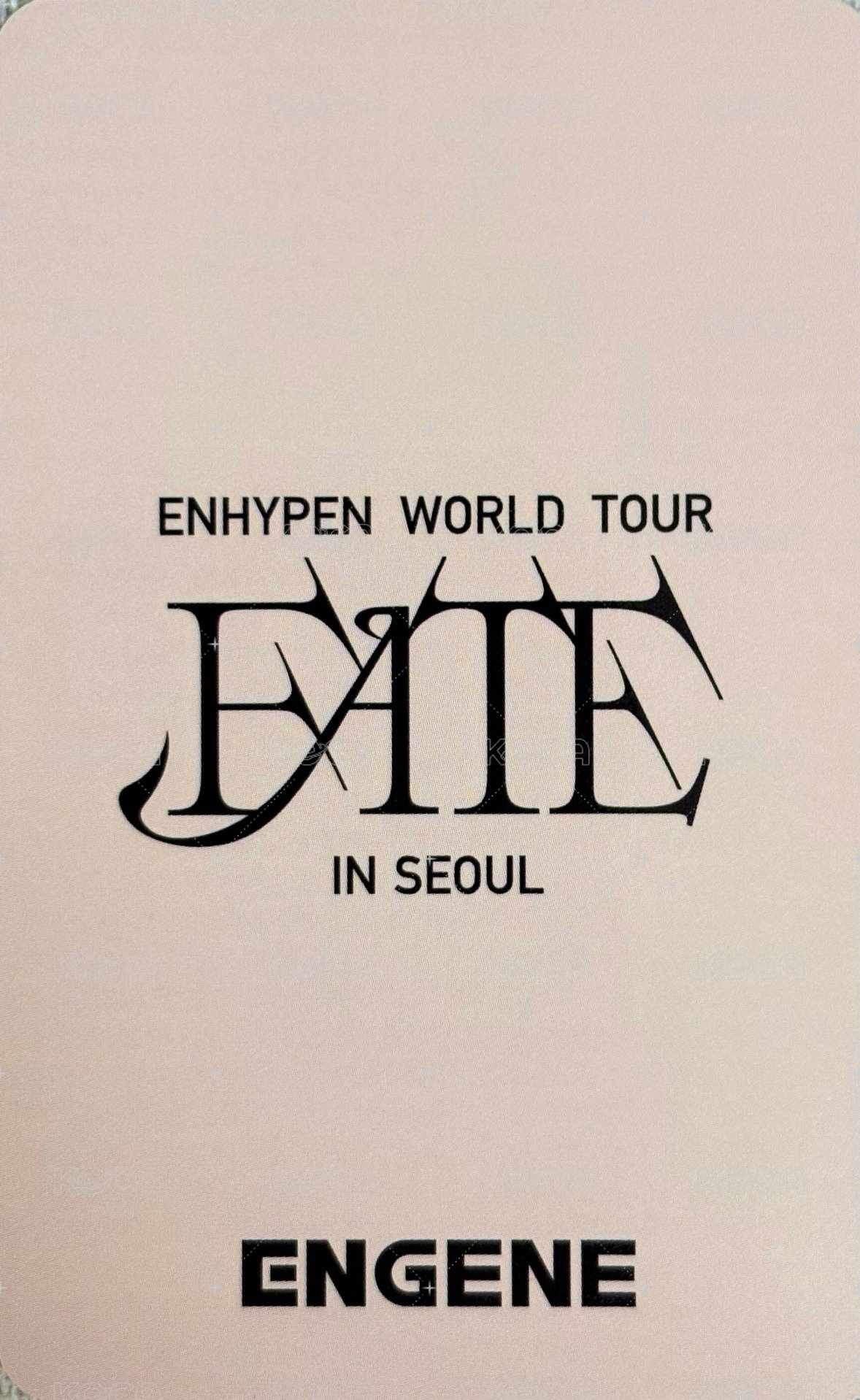 FATE世巡 入場卡 / 場限卡 ENGENE ZONE 背面