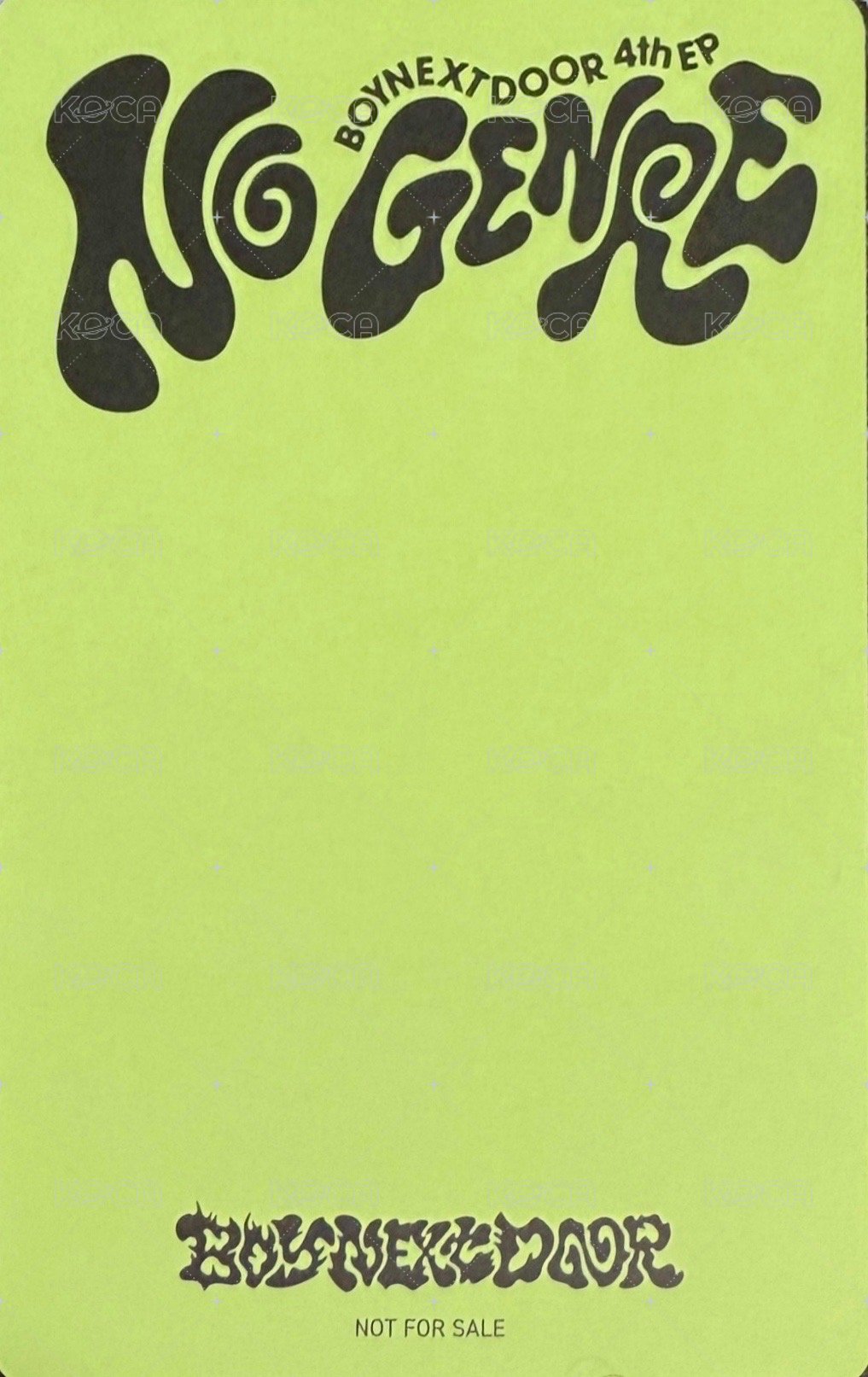 No Genre 環球 抽選卡  背面