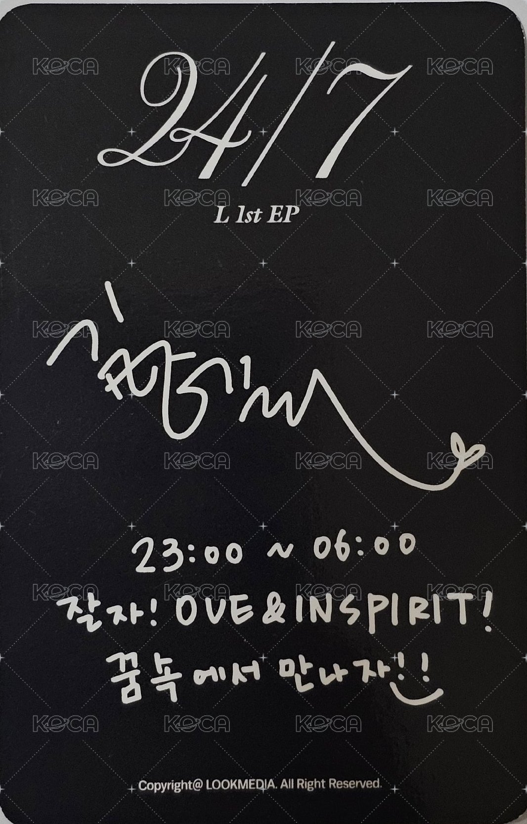 24/7 專輯卡 NIGHT ver 背面