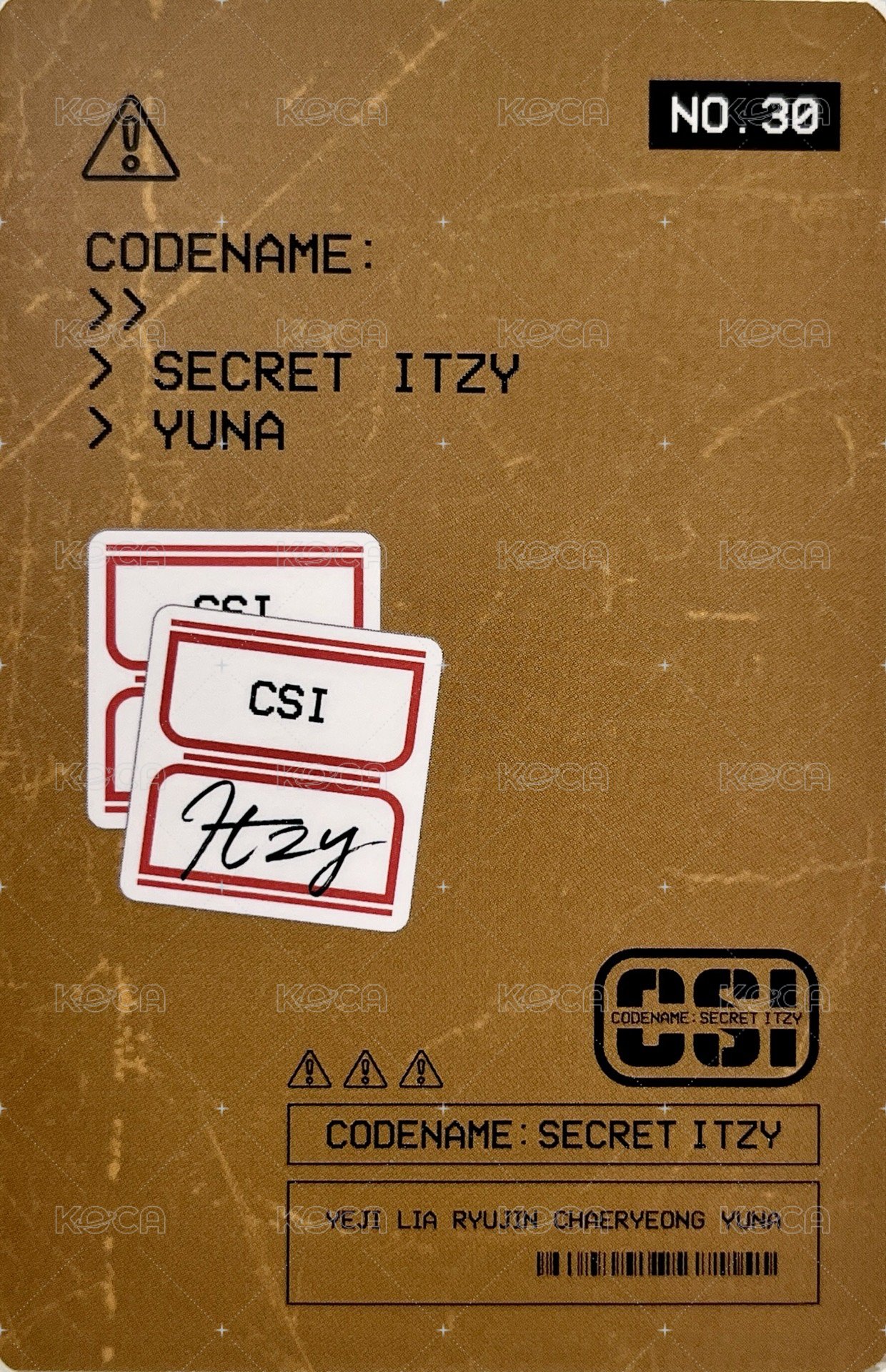 CSI 隨機卡 No.30 背面