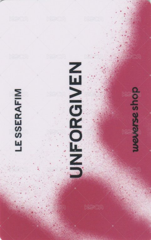 UNFORGIVEN JP wvs 預售 特典卡  背面