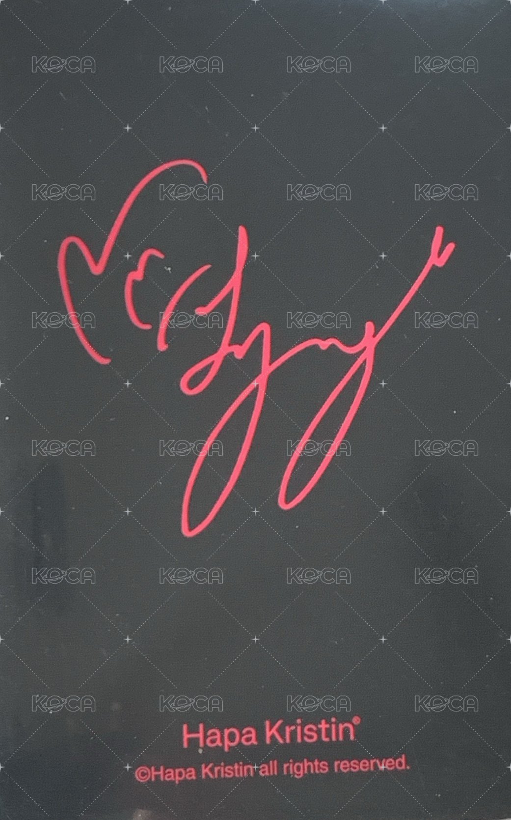 Hapa Kristin 代言卡  背面