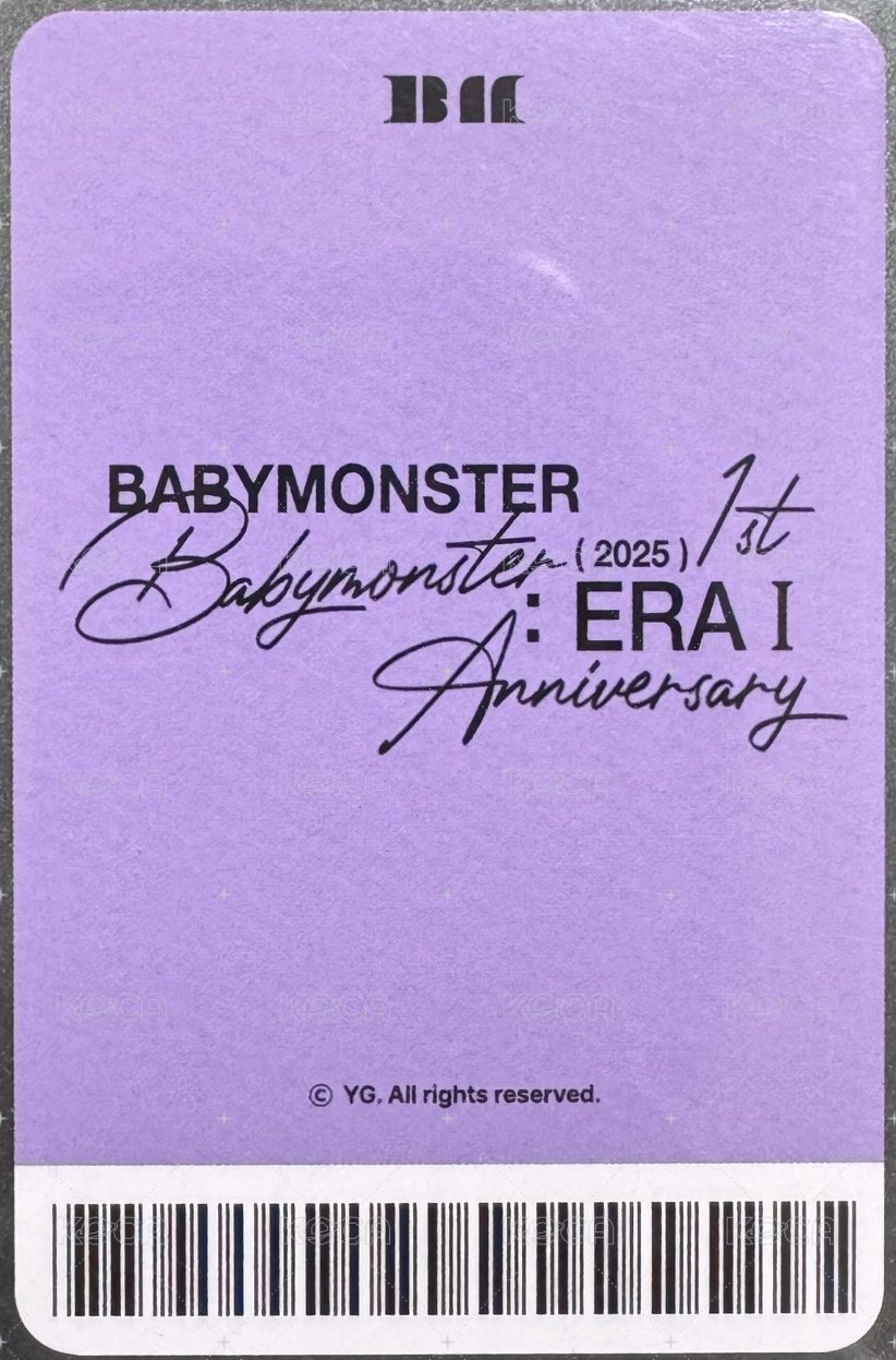 一週年寫真書 yg 線下 D ver. 特典卡  背面