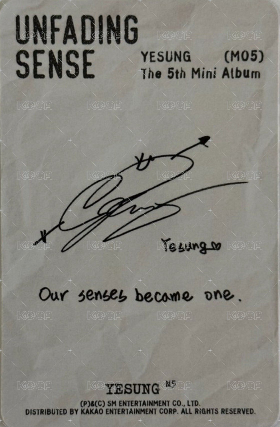 迷五 專輯卡 Fade in Ver. 背面