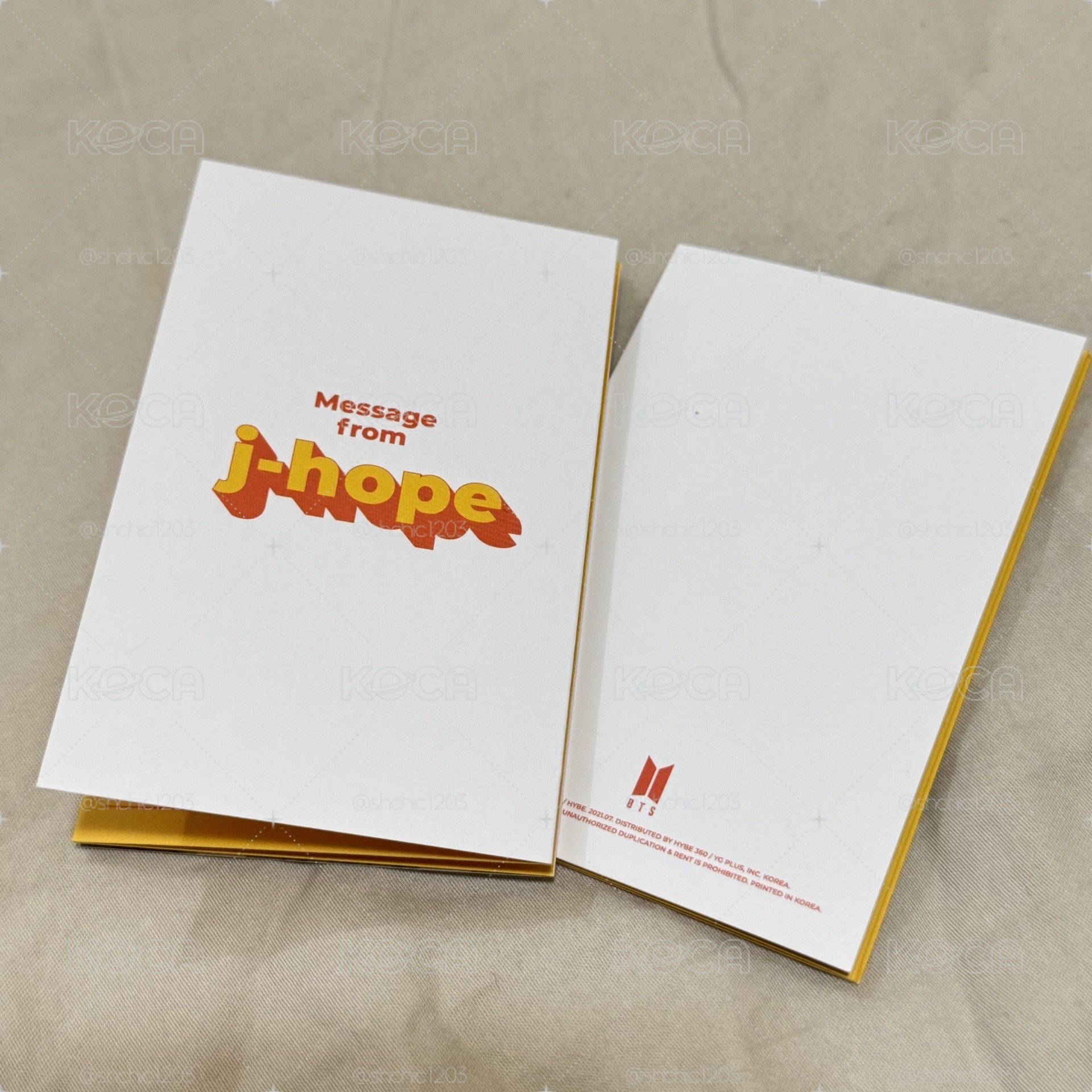 Butter 專輯卡 J-hope訊息折疊卡