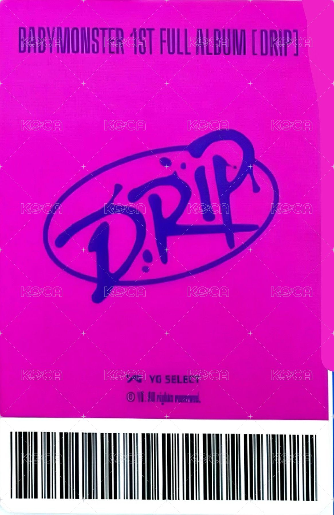 DRIP yg 特典卡 預售禮 YG tag ver. 背面