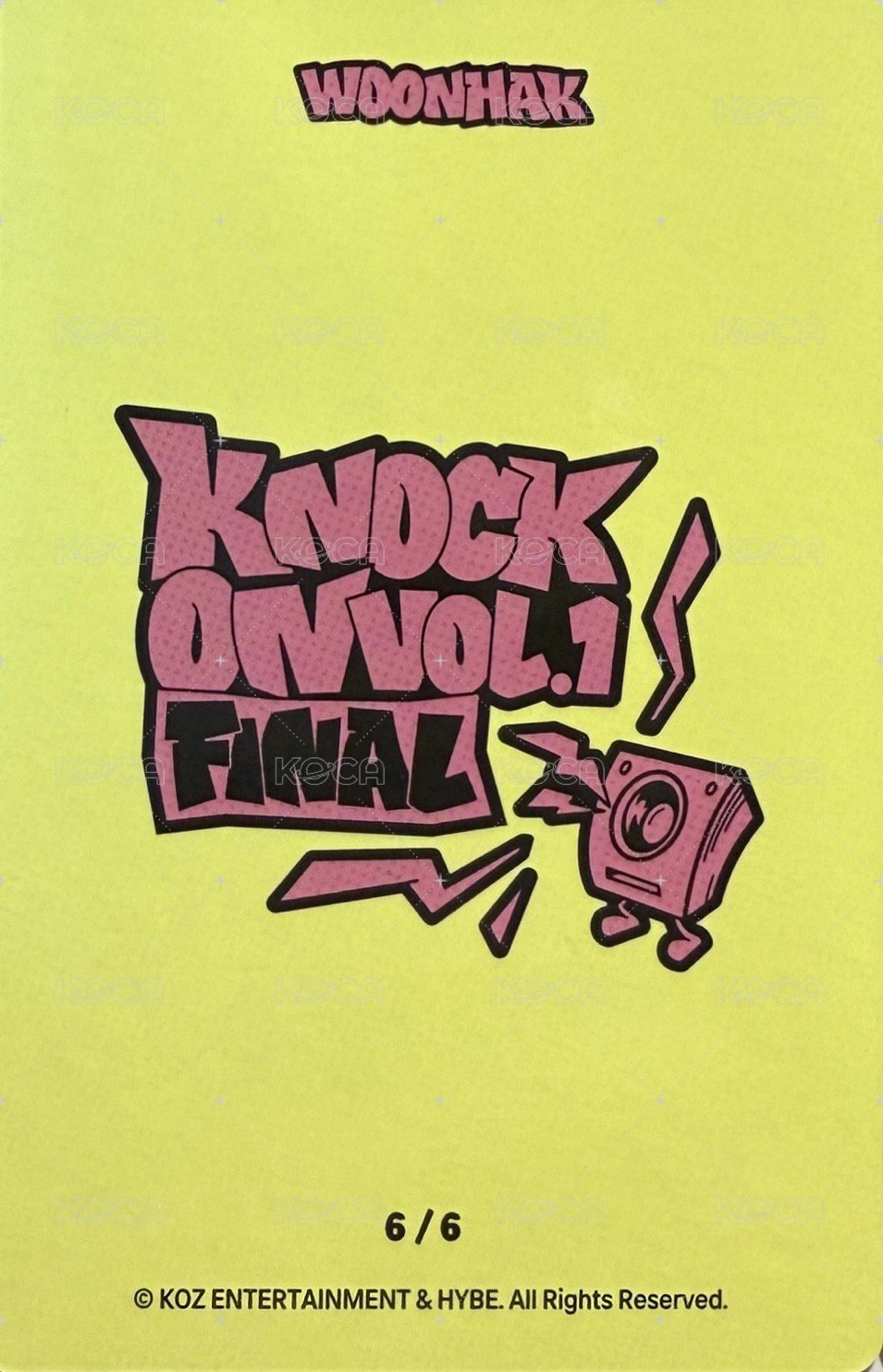 Knock On 巡迴 隨機卡 FINAL 場周 6/6 背面
