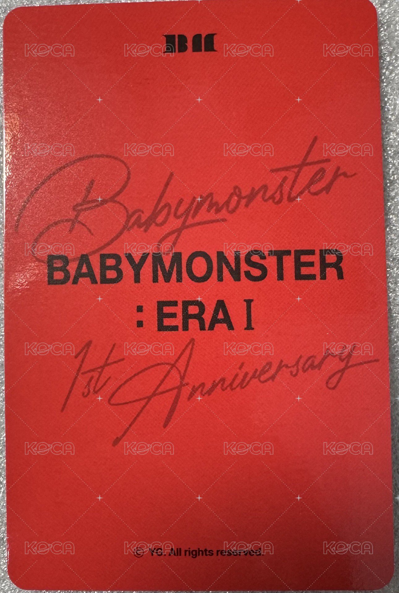 一週年寫真書 yg線下 仁寺洞快閃 特典卡 a ver 背面