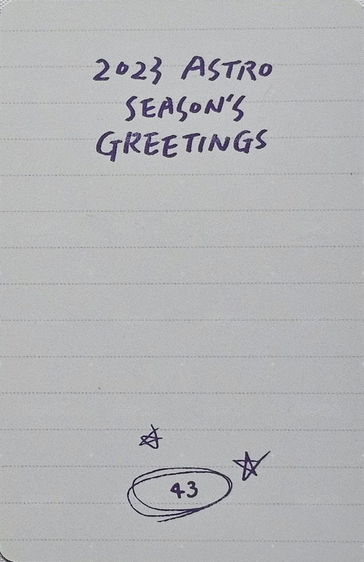 2023 年曆 隨機卡  背面