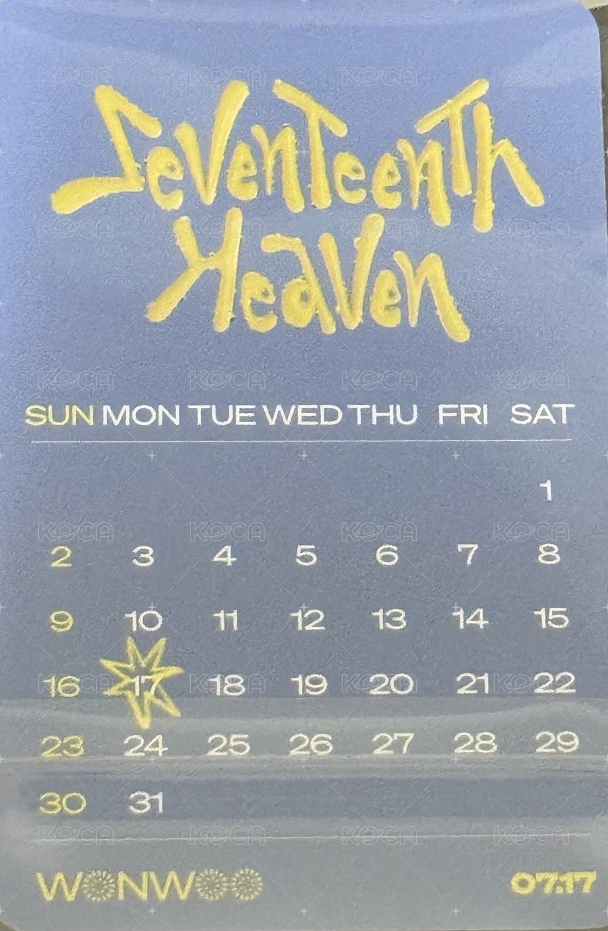 MINI11 yes24 特典卡  背面