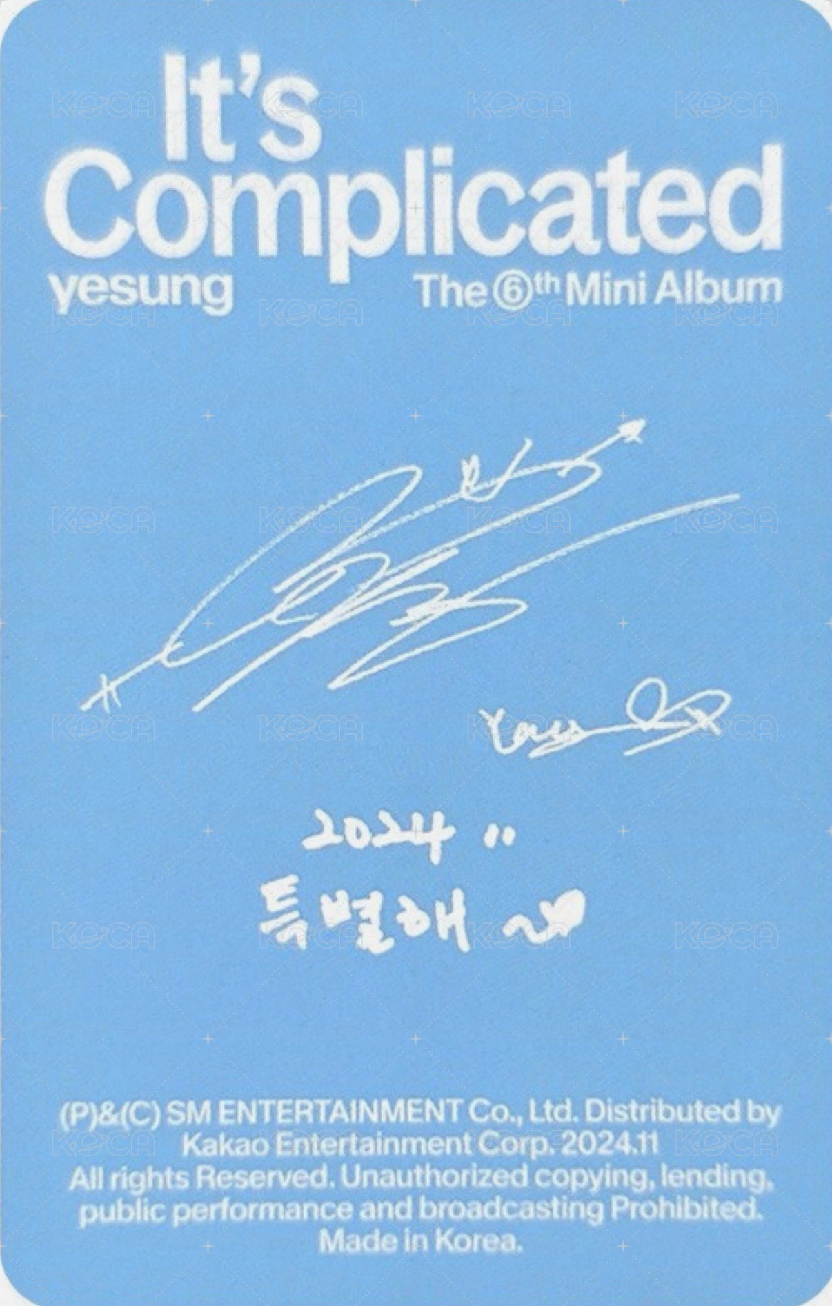 迷六 專輯卡 Feelings ver. 背面