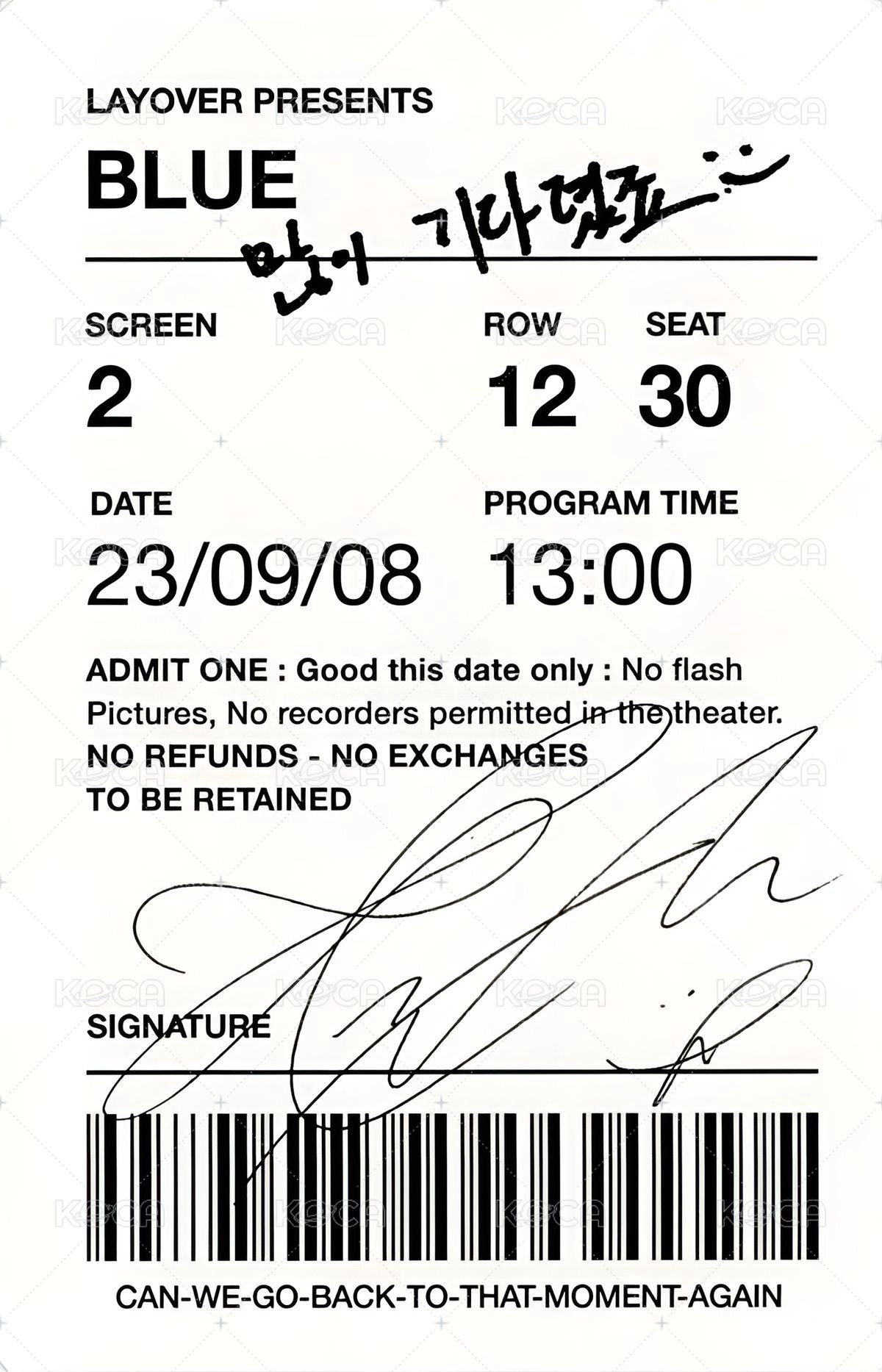 LAYOVER 專輯卡 紫版 背面