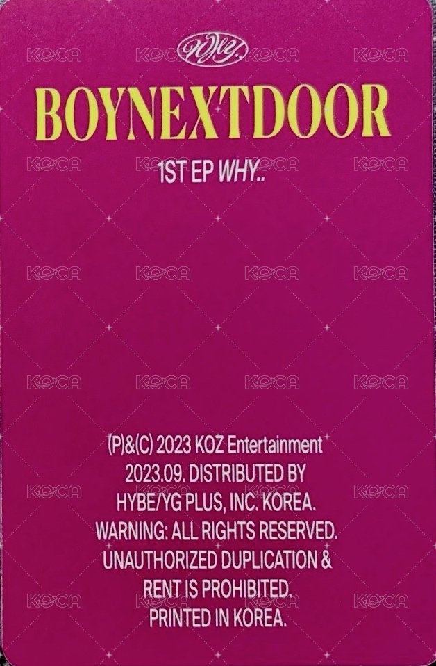 WHY.. target 特典卡 抱小熊 4 背面