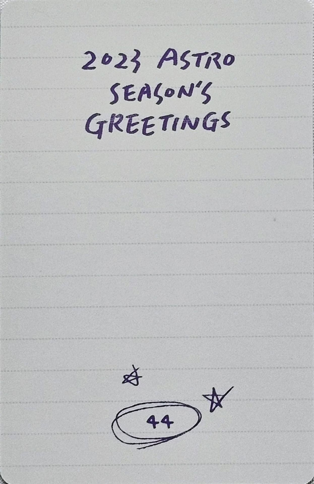 2023 年曆 隨機卡  背面