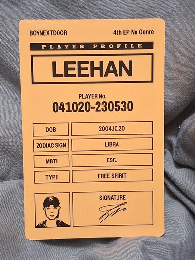 No Genre LEEHAN 金桐儇 單封專卡