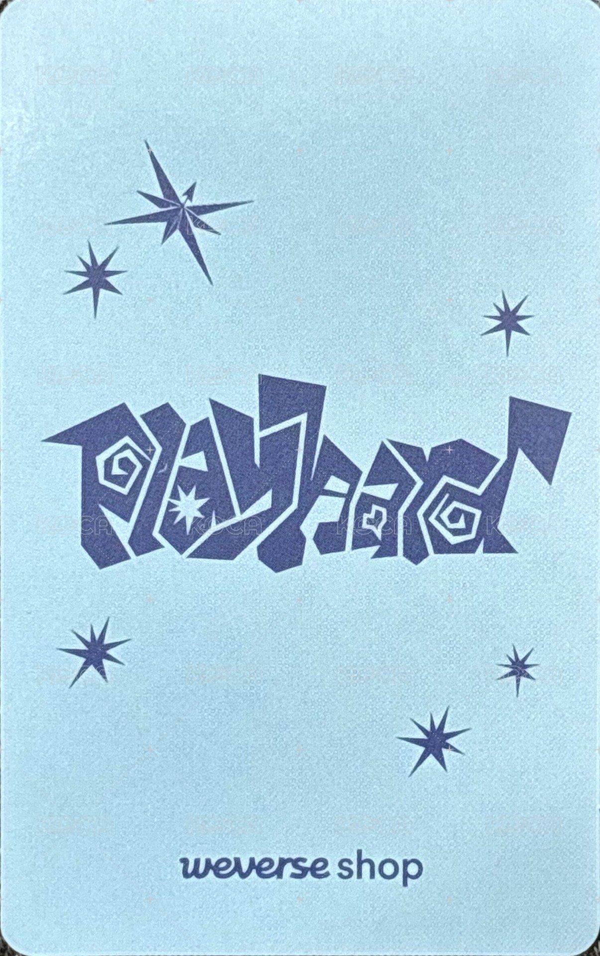 Play Hard wvs 簽售卡  背面