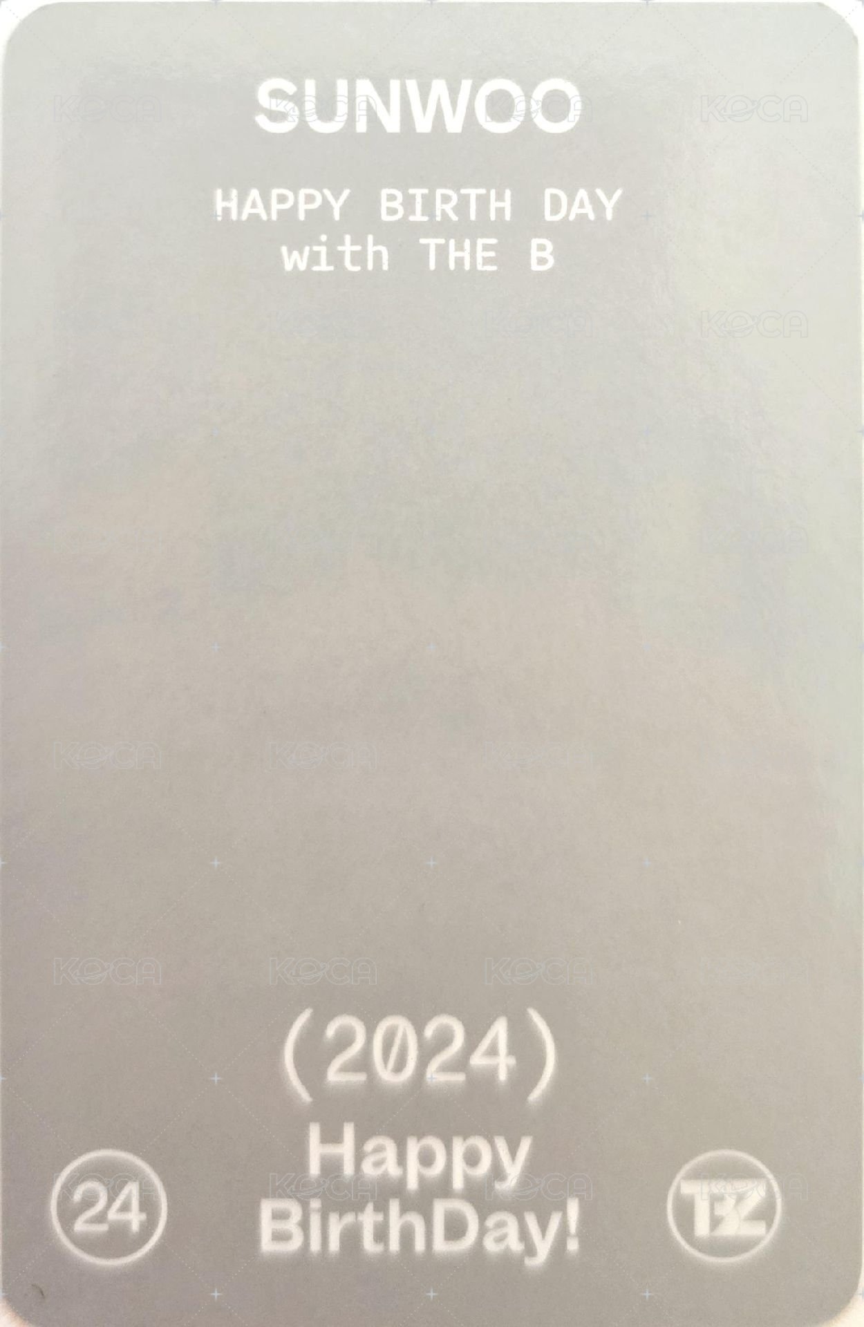 THE BOYZ HBD SPECIAL KIT [SUNWOO DAY] 周邊卡  背面