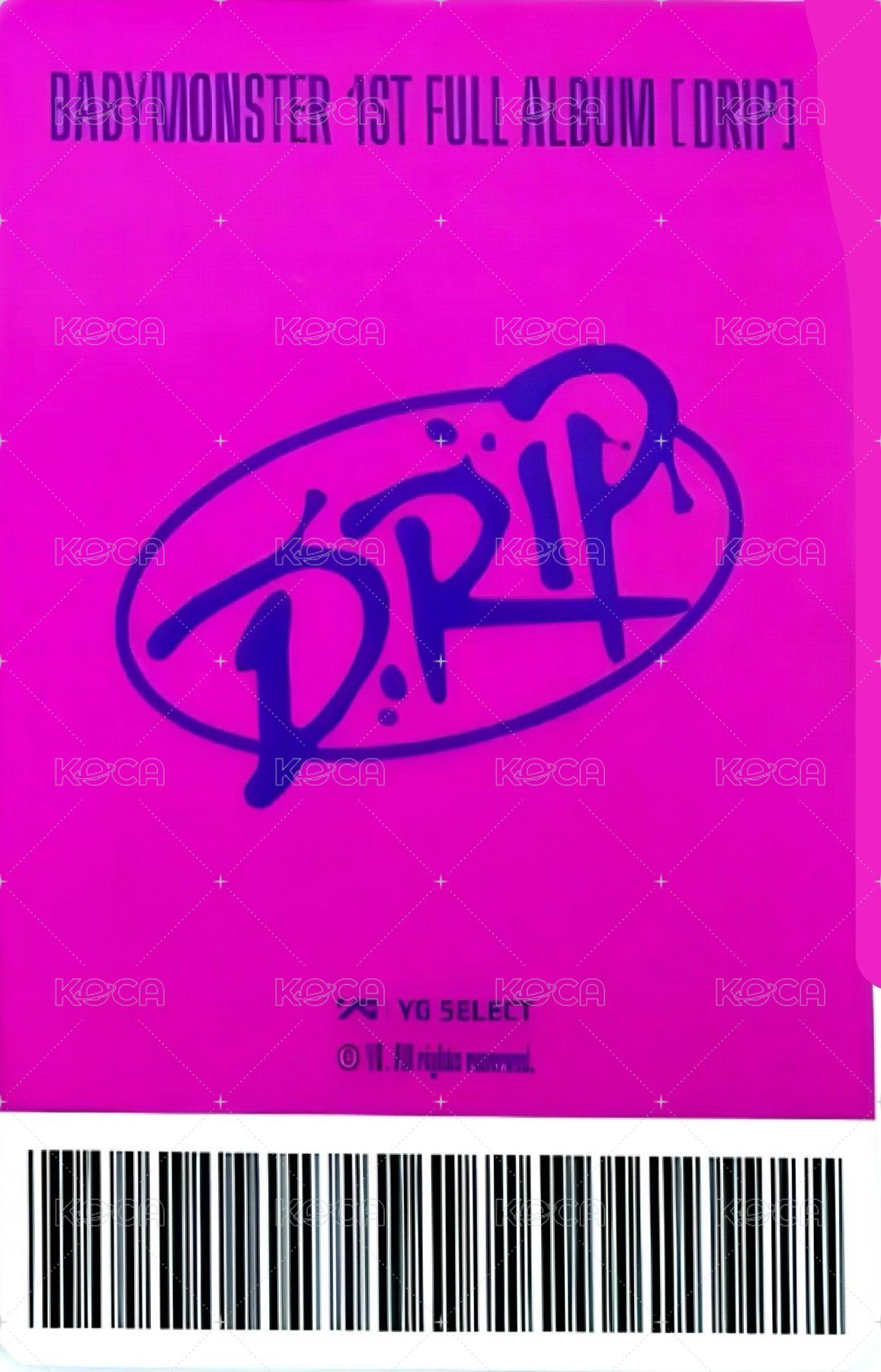 DRIP yg 特典卡 預售禮  YG tag ver. 背面