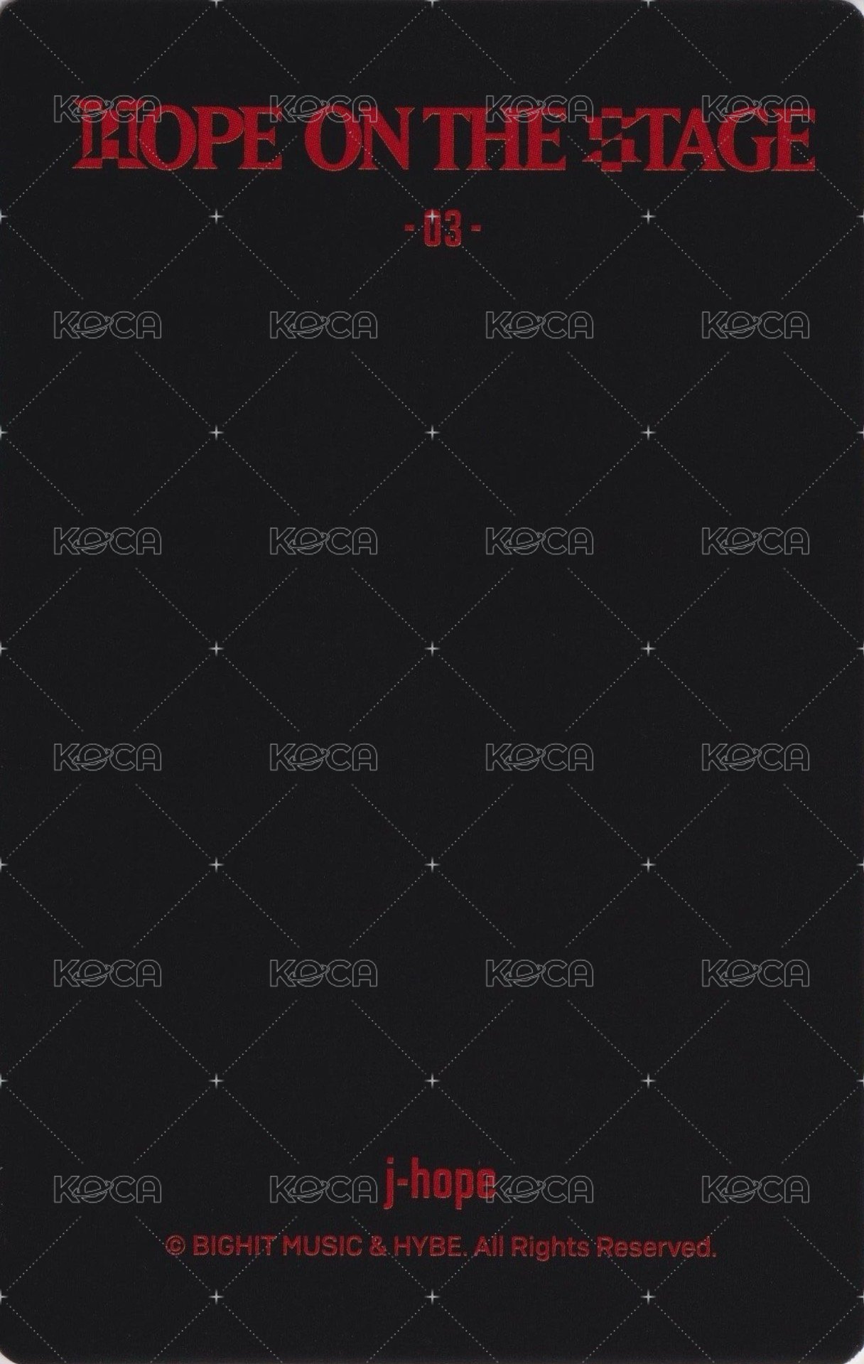 HOTS Tour 周邊卡 B版(3/6) 背面