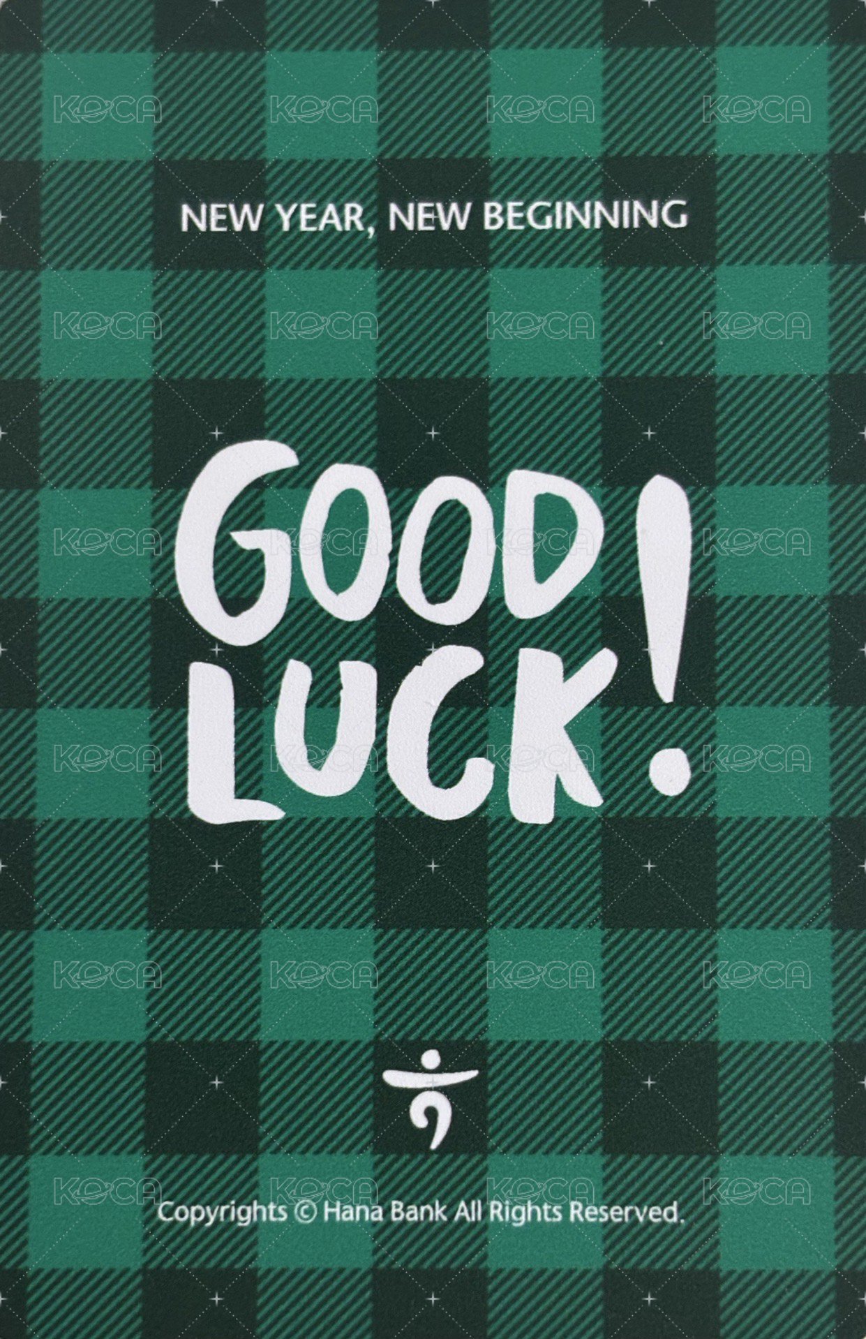 韓亞銀行 代言卡 幸運符咒卡 背面