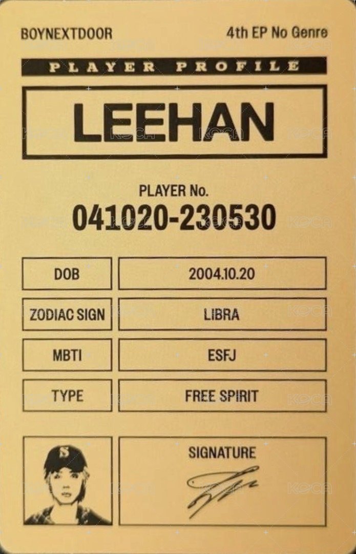 No Genre 專輯卡 Board Game ver. 背面