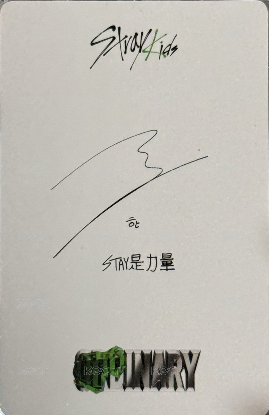 ODDINARY yzy 1.0 簽售卡  背面