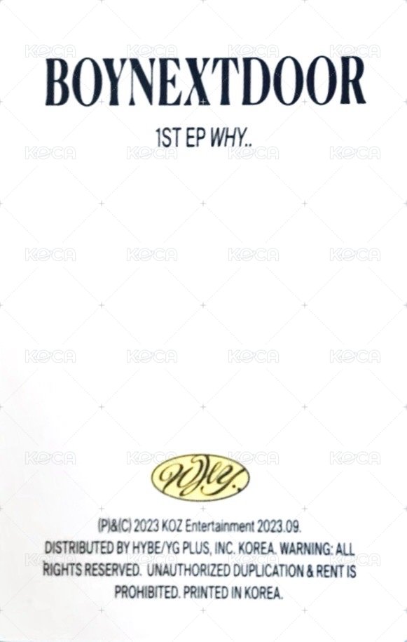 WHY.. 專輯卡 Dazed ver. 背面