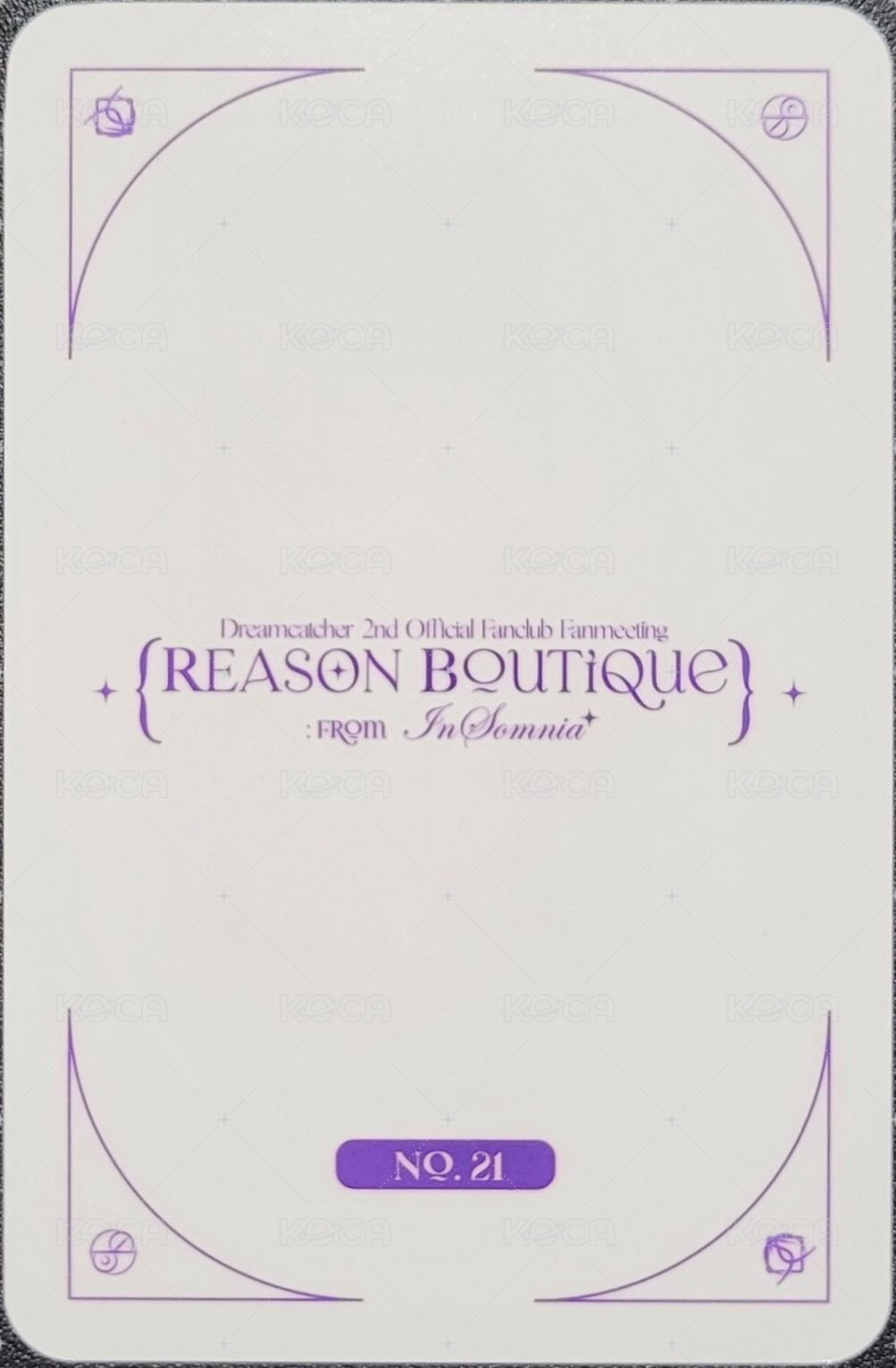 二期會員粉絲見面會 隨機卡 卡包卡 21 背面