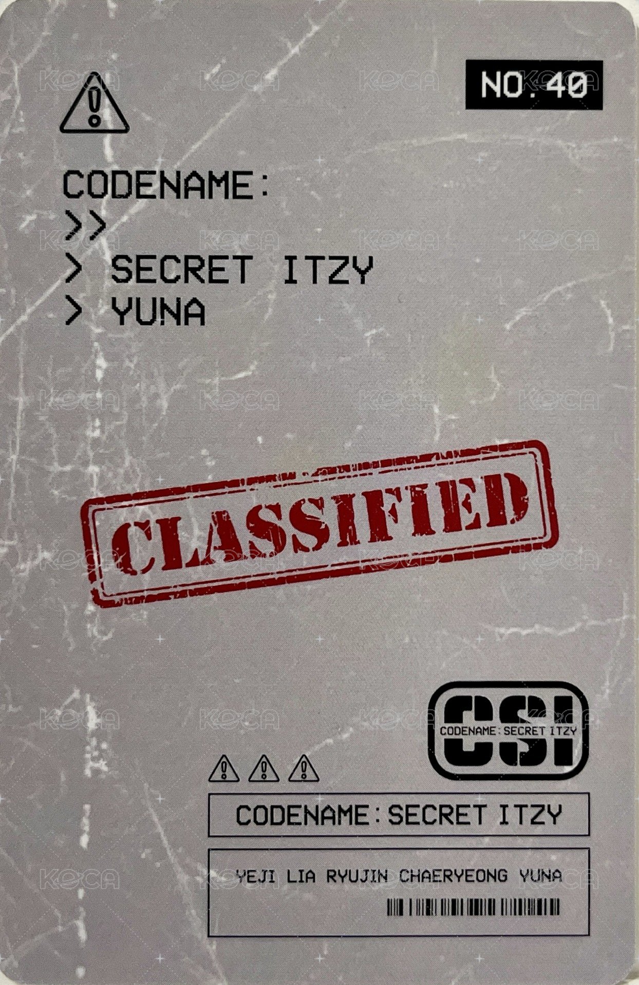 CSI 隨機卡 No.40 背面