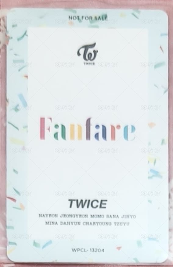 Fanfare JYP JAPAN 特典卡 once Japan  背面