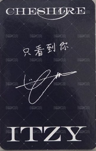CHESHIRE yzy 1.0 簽售卡  背面