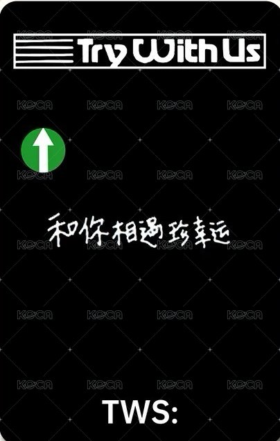 TRY WITH US yzy 1.0 特典卡 中文卡背 背面