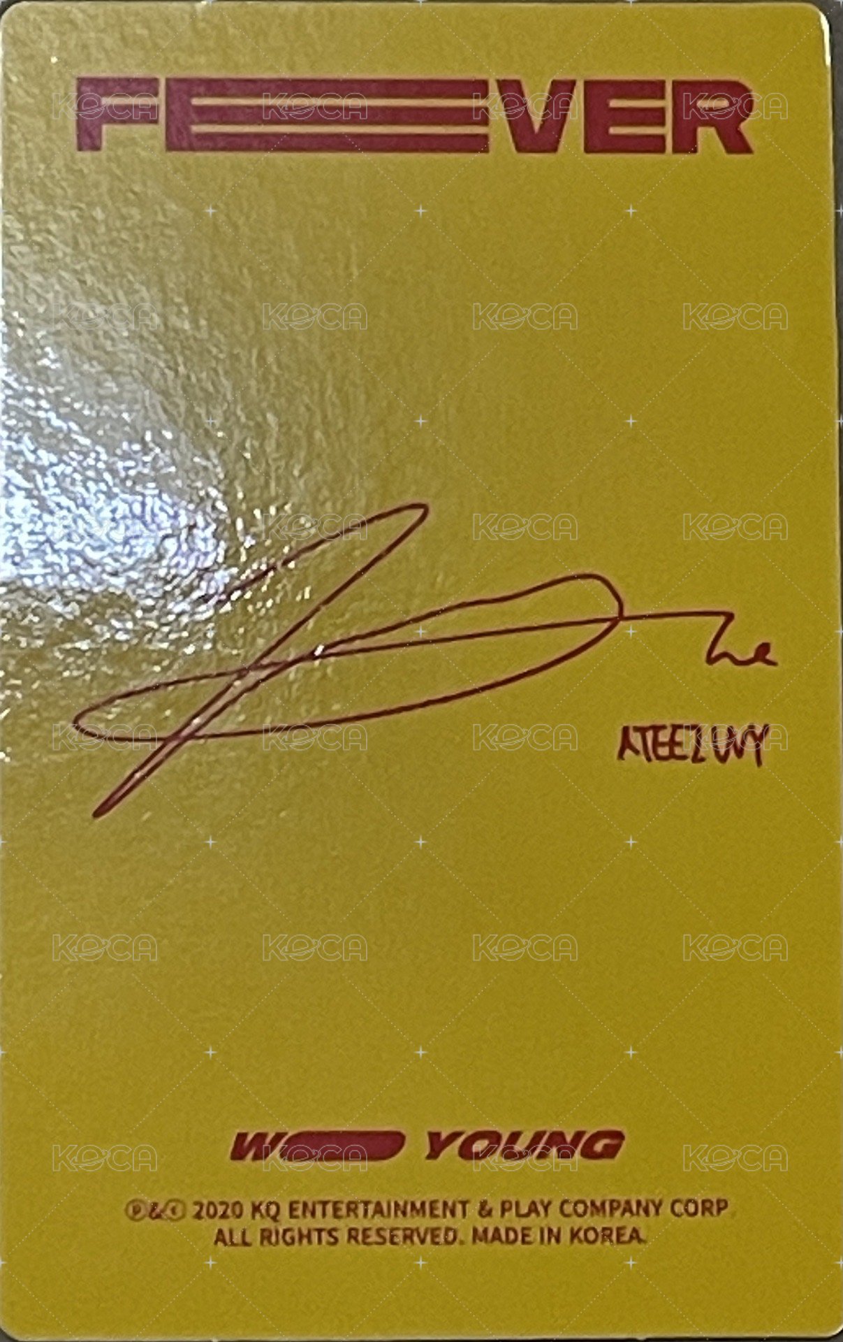Fever pt.1 周邊卡 Name Tag 背面