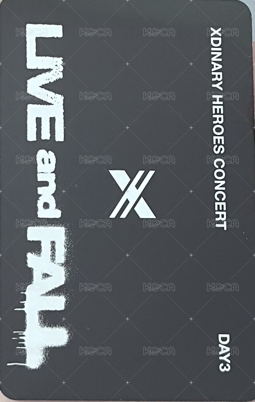 LIVE and FALL 入場卡 / 場限卡 Day3 背面