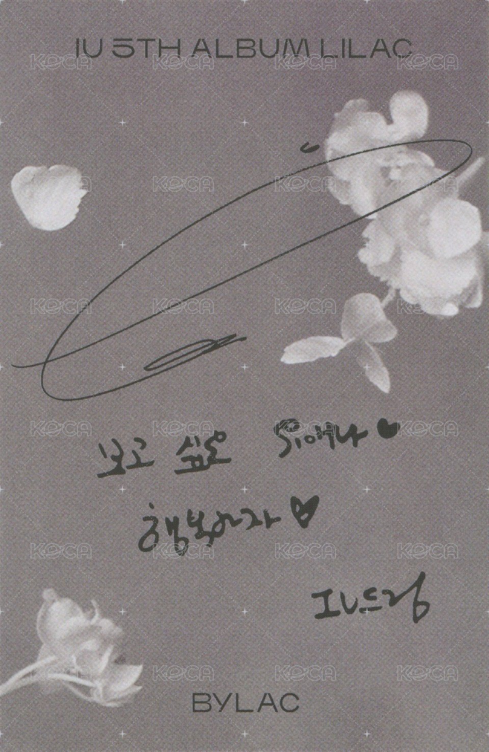 LILAC 專輯卡 BYLAC VER. 背面