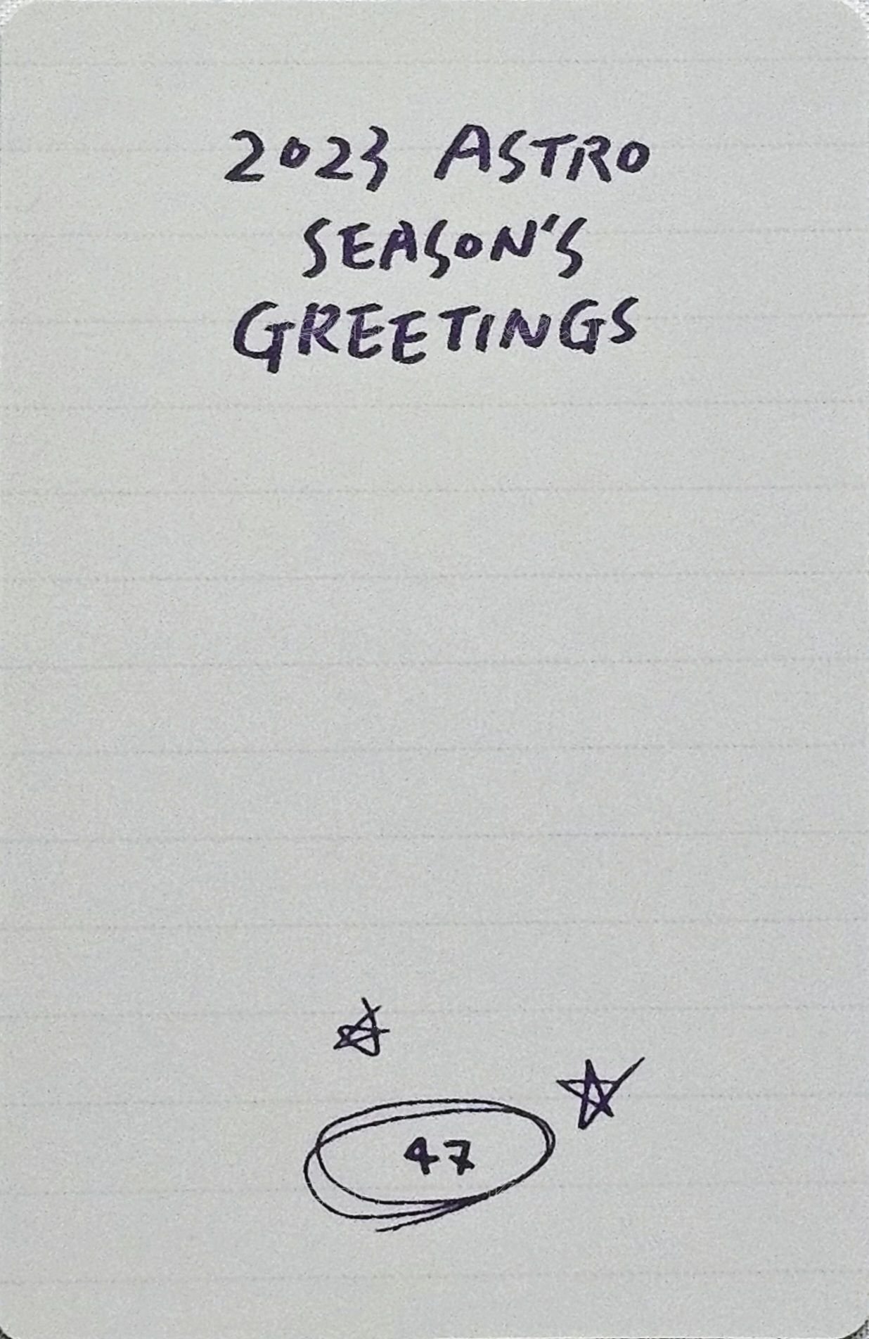 2023 年曆 隨機卡  背面