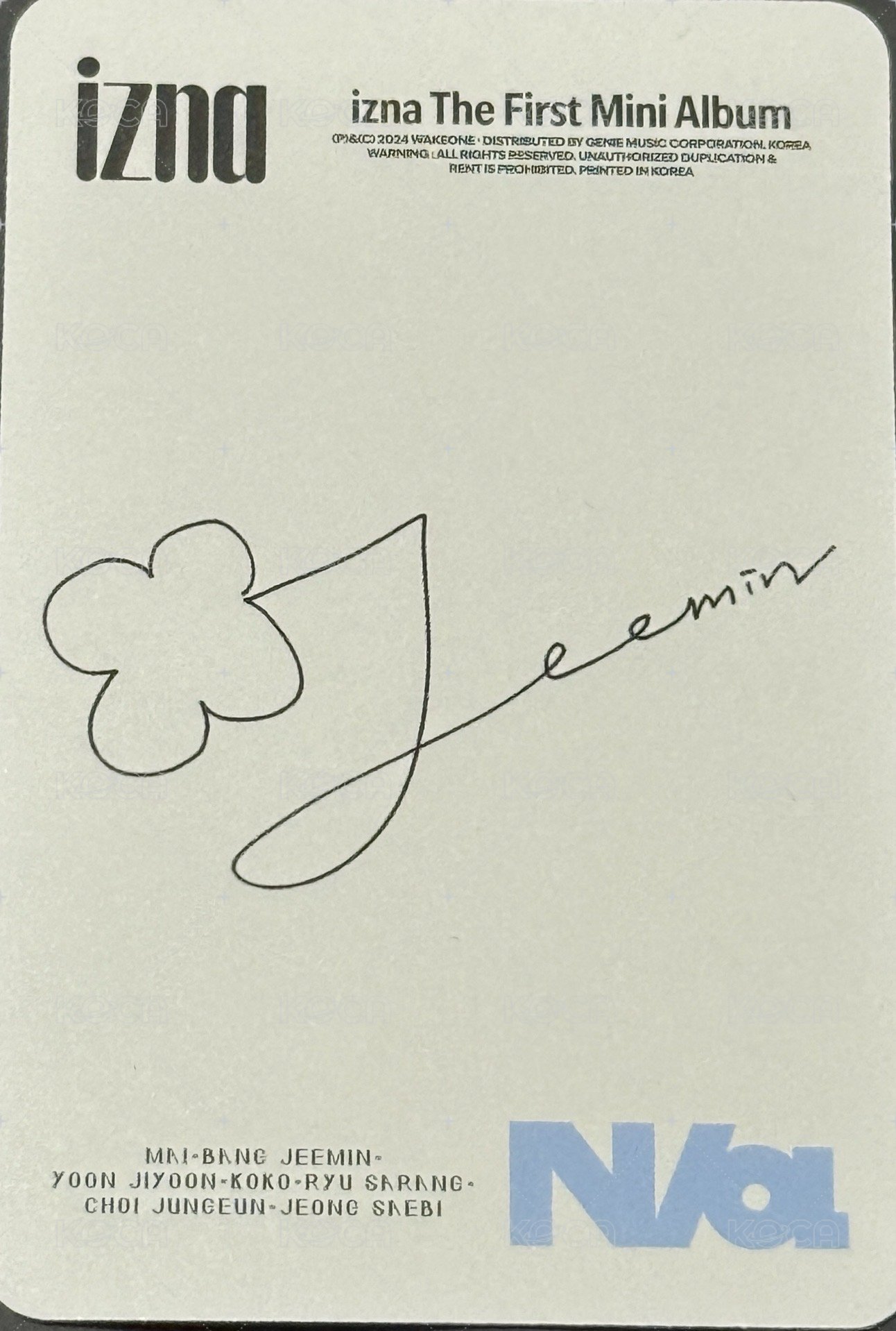 迷一 專輯卡 naya版 背面