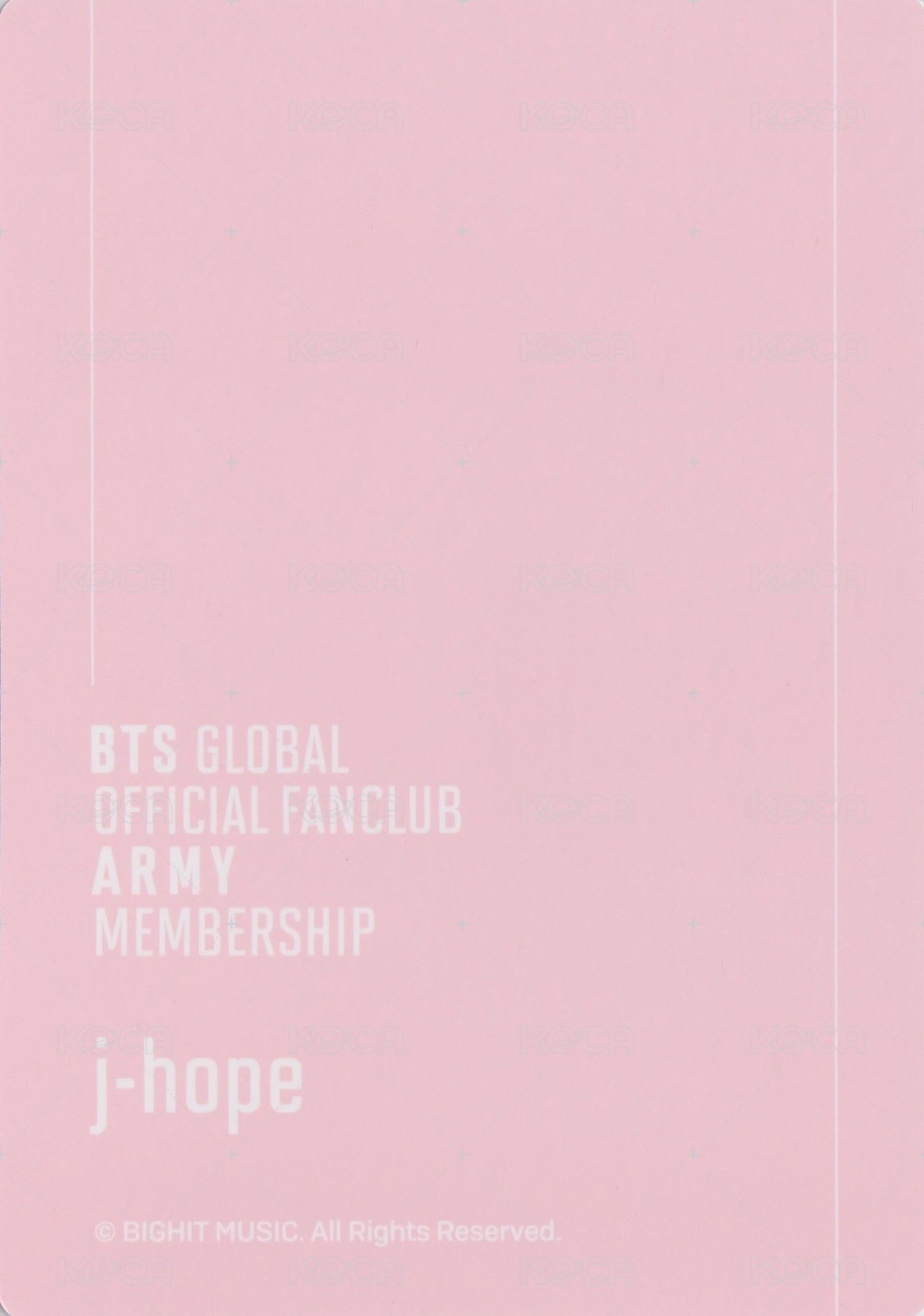 ARMY 會員禮卡 十期 背面