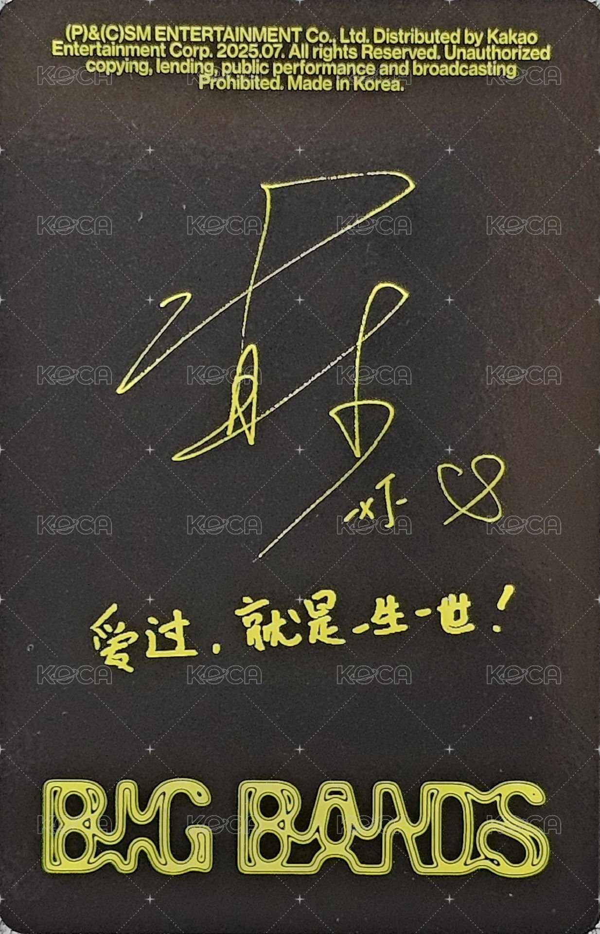 BIG BANDS 專輯卡 SMINI ver 背面