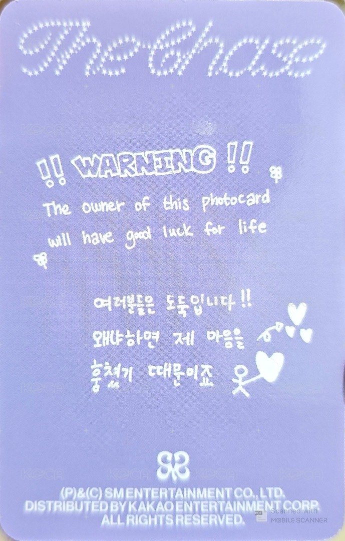 單一 專輯卡 PB ver. 背面