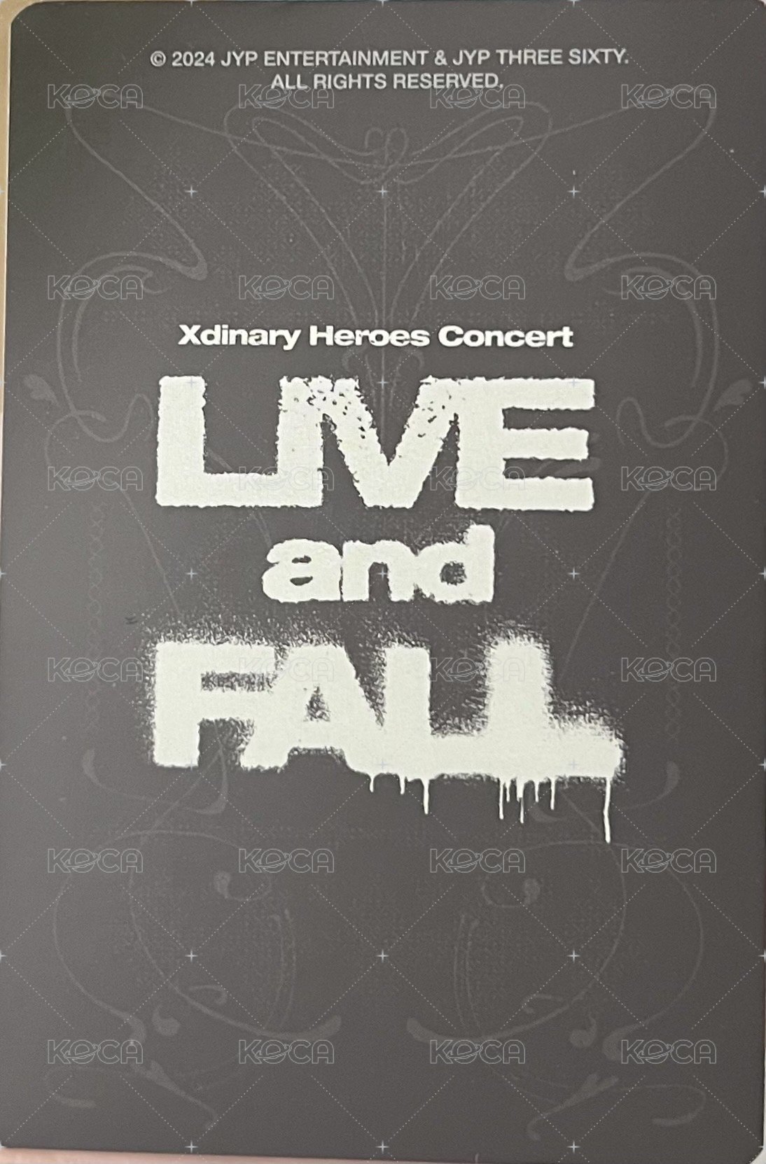 LIVE and FALL 周邊卡 壓克力立牌 背面