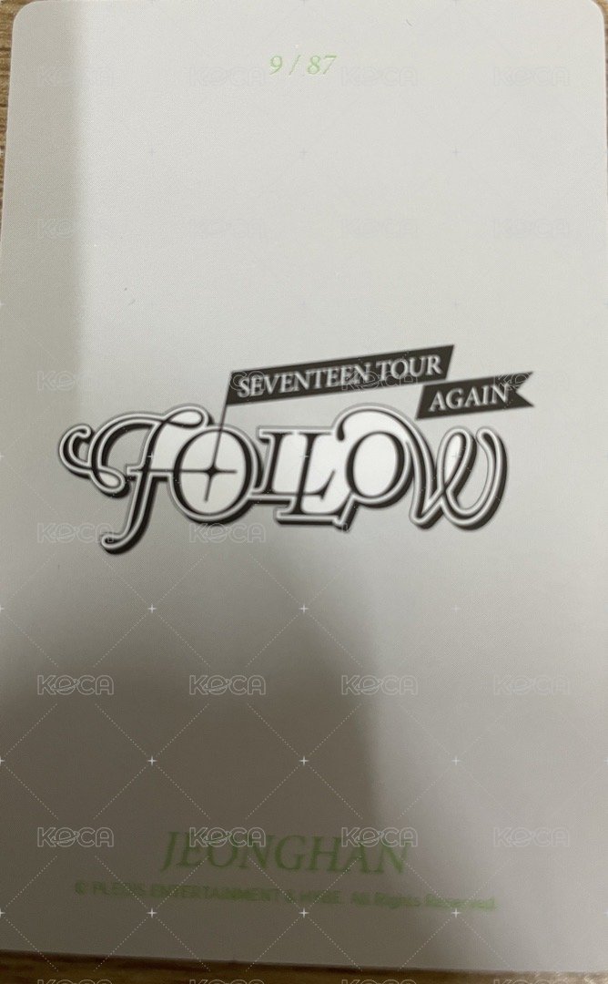 FOLLOW AGAIN 隨機卡 ｜韓通卡包 背面