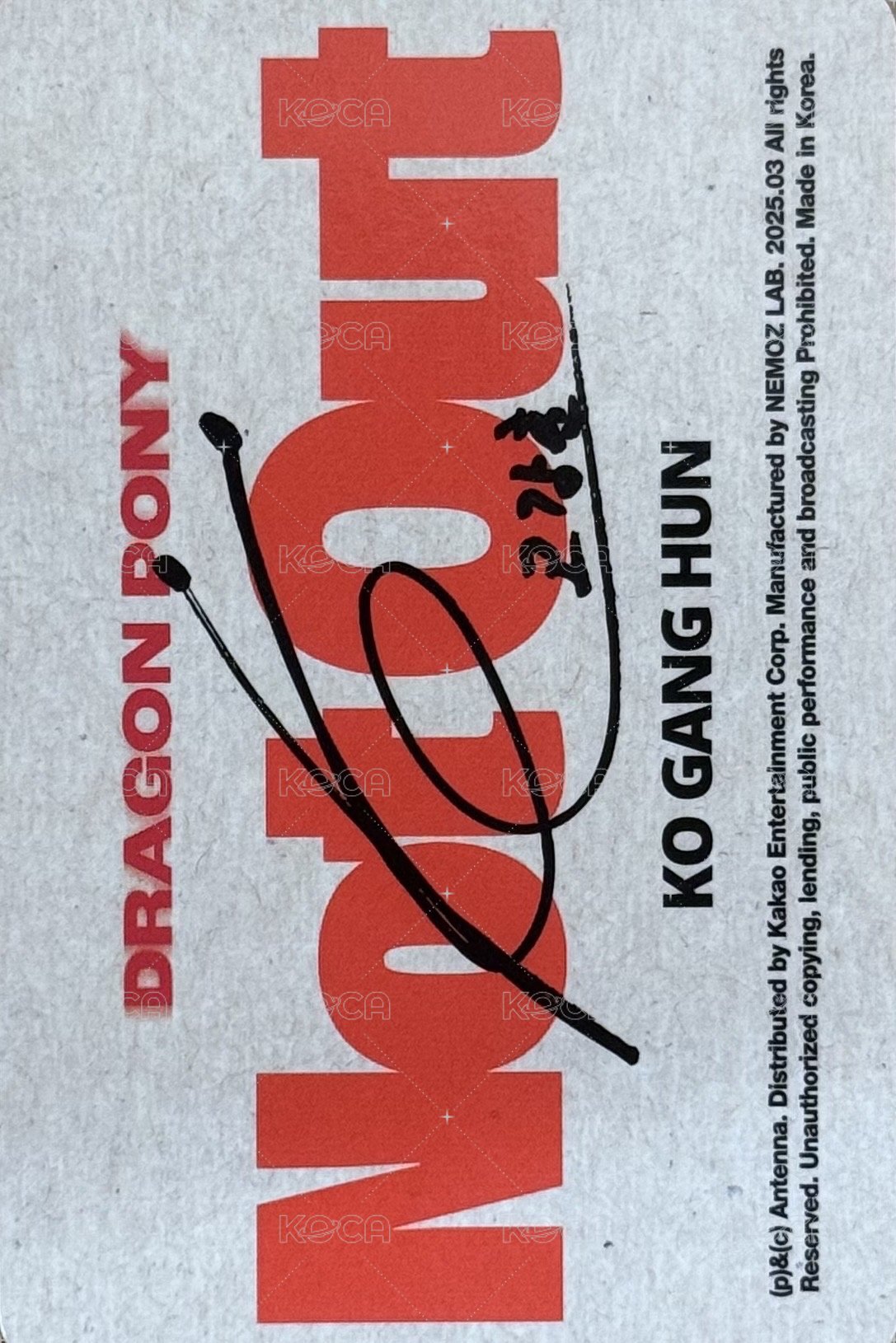 Not Out 專輯卡 ID卡 背面